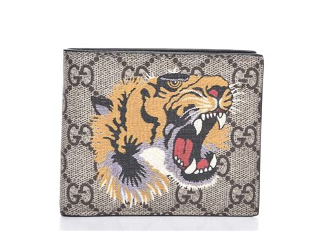 gucci tiger waller|Gucci Bifold Wallet GG Supreme Tiger Beige .